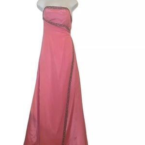 WOW Pink Sequin Strapless Prom Formal Dress